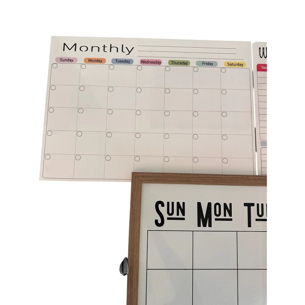 Dry Erase‎ Calendar Set Magnetic Weekly Monthly Daily Planner 2025 Desk Calendar